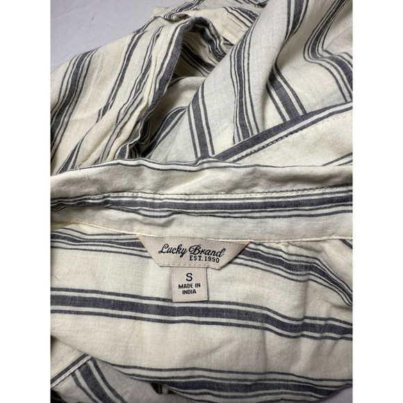 Women's Lucky Brand Striped Button-Down Shirt, Size S, White/Black - Picture 3 of 5